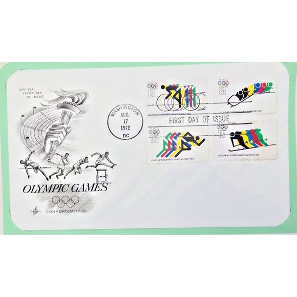 Olympic Games Commemoratives - US Over Size Envelop Aug 1972 First Day Cover - Picture 3 of 3